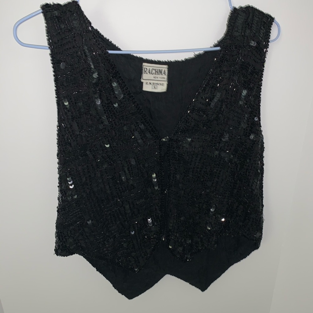 Black beaded vest